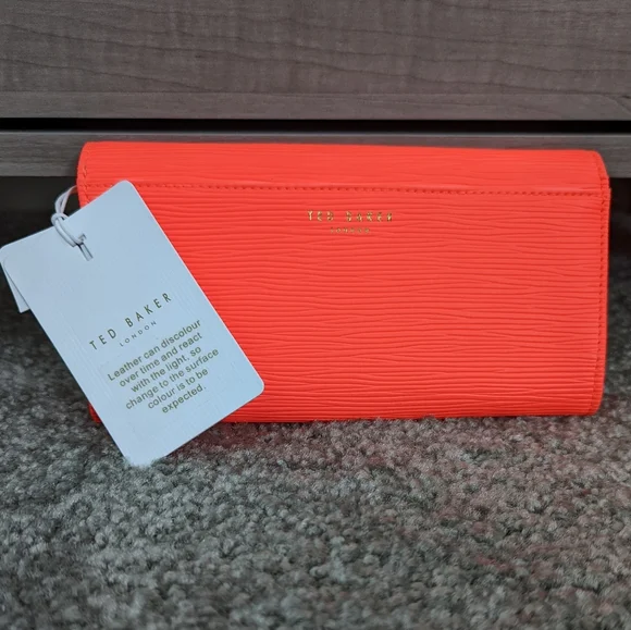 Ted Baker Bow Detail Crossbody Matinee Purse Neon Orange NEW WITH TAGS - Picture 9 of 9